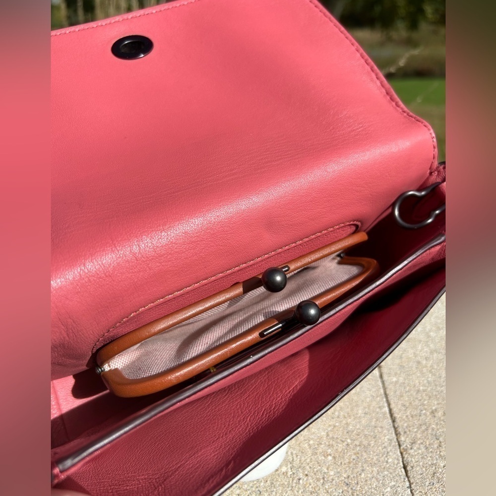 Coach 1941 Dinky Crossbody 20215 Dahlia Pink Rose Calfskin Leather EUC - Picture 8 of 17